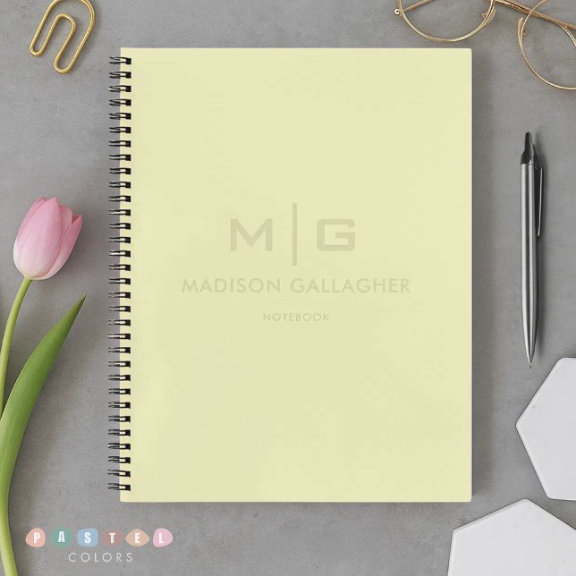 Festes weiches Licht Pastell Zitronenbaum Gelbe Fa Notizbuch (Solid Soft Light Pastel Lemon Tree Yellow Color Notebook
)