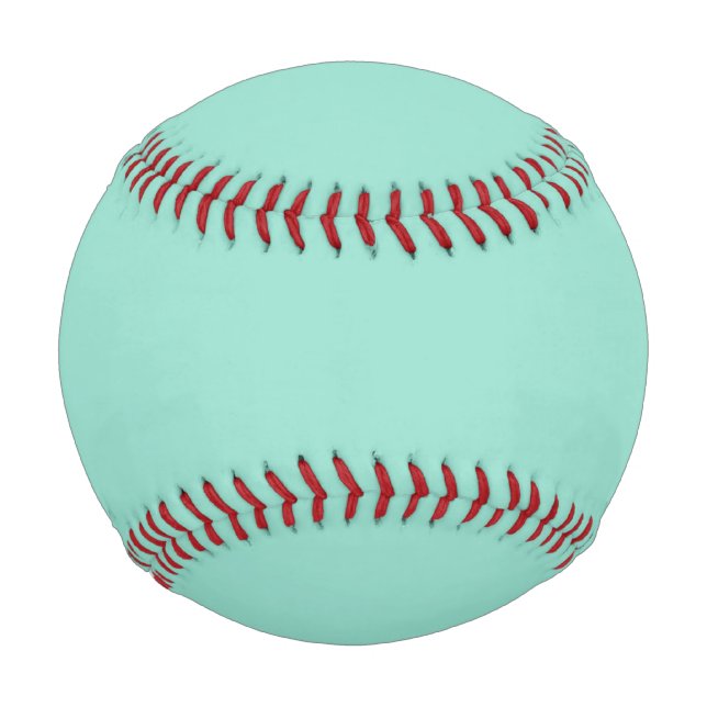 Festfarbenes Beach Glass schlichte Aqua-Grünminze Baseball (Vorderseite)