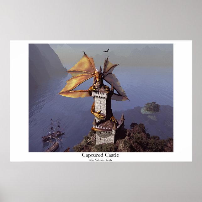 Festgehaltenes Schloss Poster (Vorne)