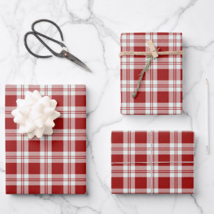 festgekacheltes Weihnachtsgeschenk kariertes Party Geschenkpapier Set