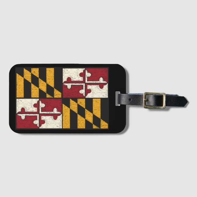 Festgelegte Gepäckmarke für die Maryland-Flagge Gepäckanhänger (Vorderseite (Horizontal))