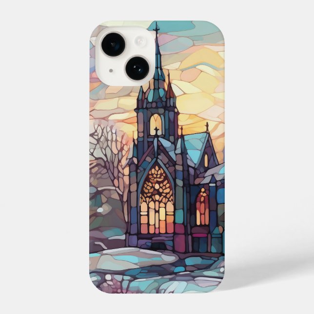 Festgelegte Glaskirche iPhone 14 Slim Fit Case iPhone 14 Hülle (Rückseite)