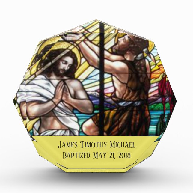 Festgelegte Glass Erwachsene Taufe Jesus St. John  Fotoblock (Vorderseite)