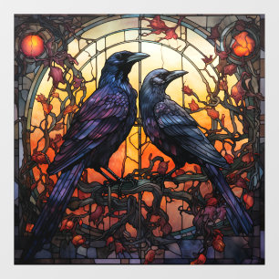 Festgelegte Glass Ravens Fensteraufkleber