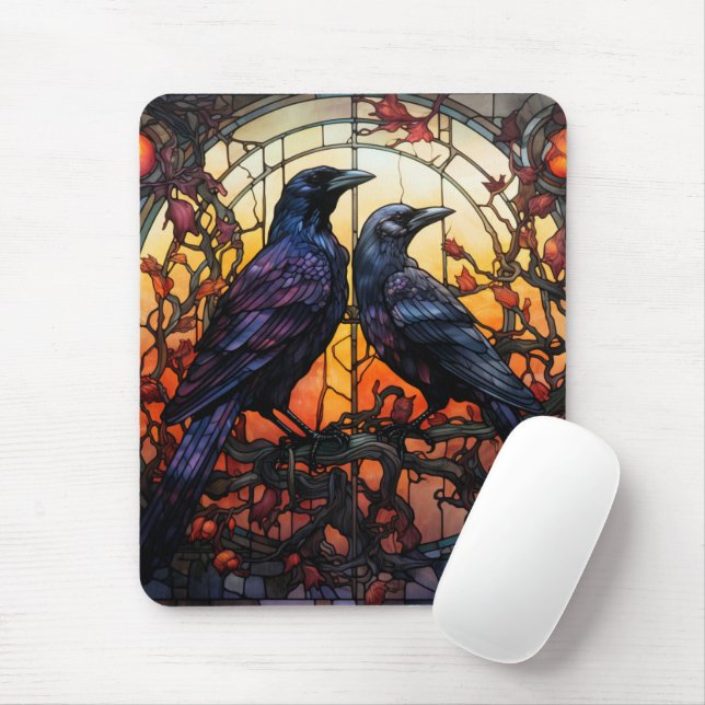 Festgelegte Glass Ravens Mousepad (Mit Mouse)