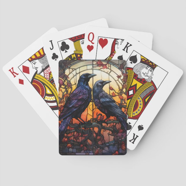 Festgelegte Glass Ravens Spielkarten (Rückseite)