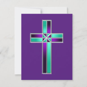 Festgelegter Glass Cross Oaster Feiertagskarte