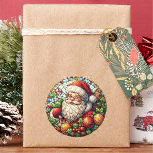 Festgelegter Weihnachtsmann Klassischer Rundaufkle Runder Aufkleber