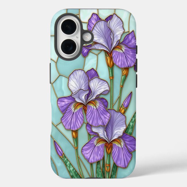 Festgelegtes Glas Iris Blumen Phone Case (Rückseite)