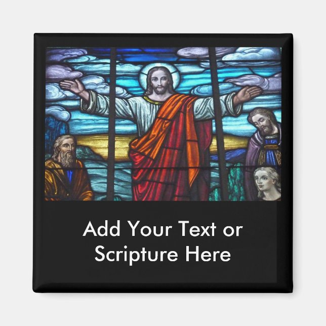 Festgelegtes Glasfenster Jesus Christus Magnet (Vorne)
