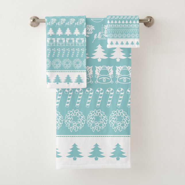 Festif Blanc/Aqua Noël Motif emblématique (En situation)
