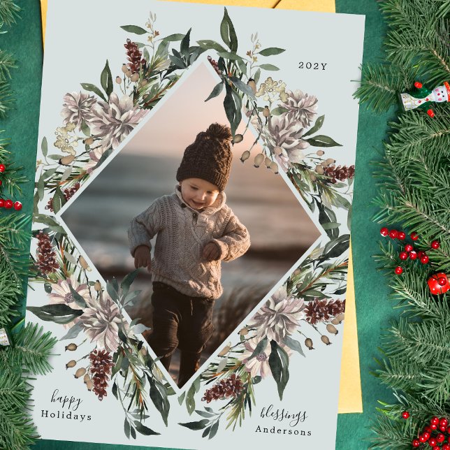 Festif Floral Cadre géométrique Carte photo de vac (Créateur téléchargé)