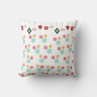 Festif Fnowflake et Motif d'ornement Coussin