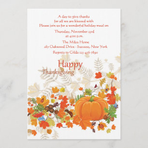 Festif Merci à Thanksgiving Invitation