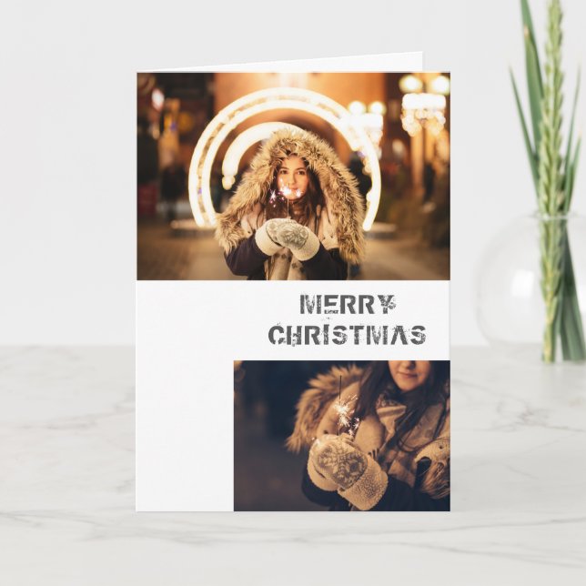 Festif moderne Joyeux Carte photo Noël (Devant)