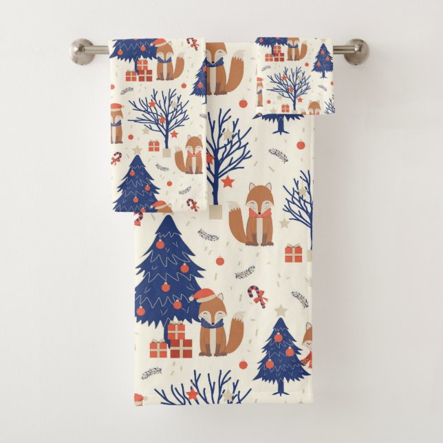 Festif Noël Fox carrelé (En situation)