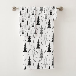 Festif Noir Blanc Doddle Pine de Noël