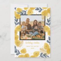 Festif Photo Vibrant Fleurs Jaunes Carte de vacanc