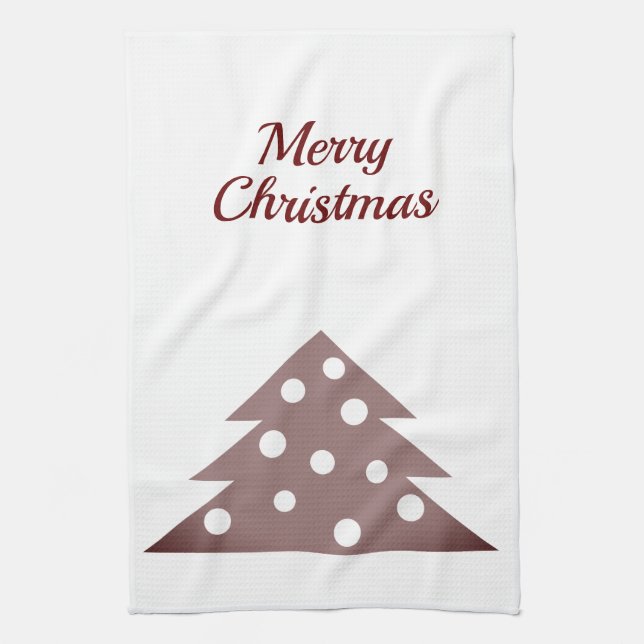 Festif Red Christmas Tree Serviette de cuisine de  (Vertical)