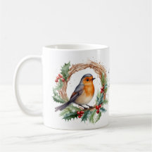 Festif Robin Rouge Noël Mug cadeau