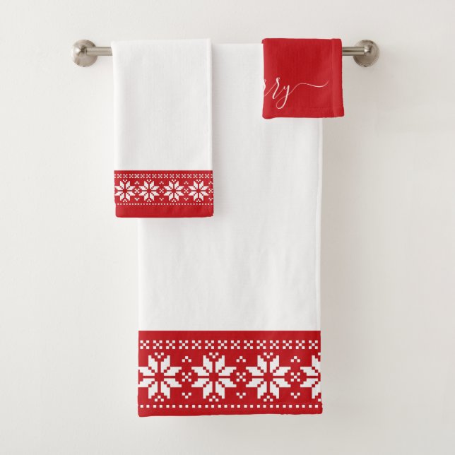 Festif Rouge blanc Motif scandinave Noël (En situation)