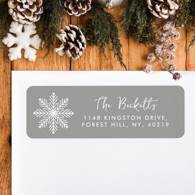 Festif Snowflake Noël Étiquette de vacances (Créateur téléchargé)