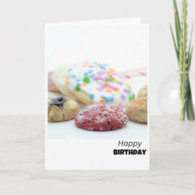 Festif Sprinkies Cookies Carte Anniversaire (Devant)