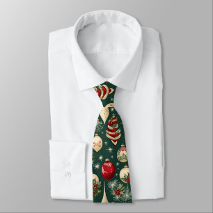 Festif Vert Noël Baubles Novelty Cravate de travai