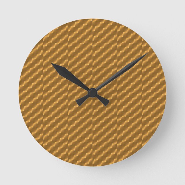 Festiges, goldenes Muster Runde Wanduhr (Vorderseite)