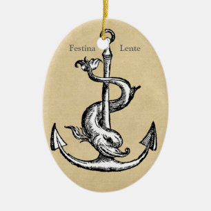 Festina Lente - machen Sie Eile langsam Keramikornament