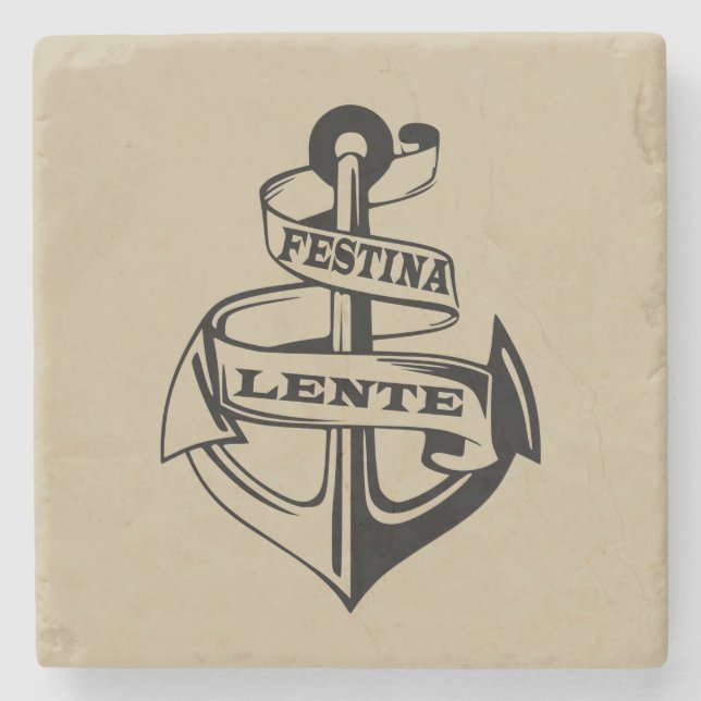 Festina lente steinuntersetzer (Vorderseite)