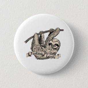Festina Lente Three Toed Sloth Button