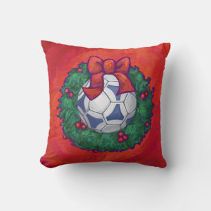 Festitiv Futbal in Wreath on Red Kissen