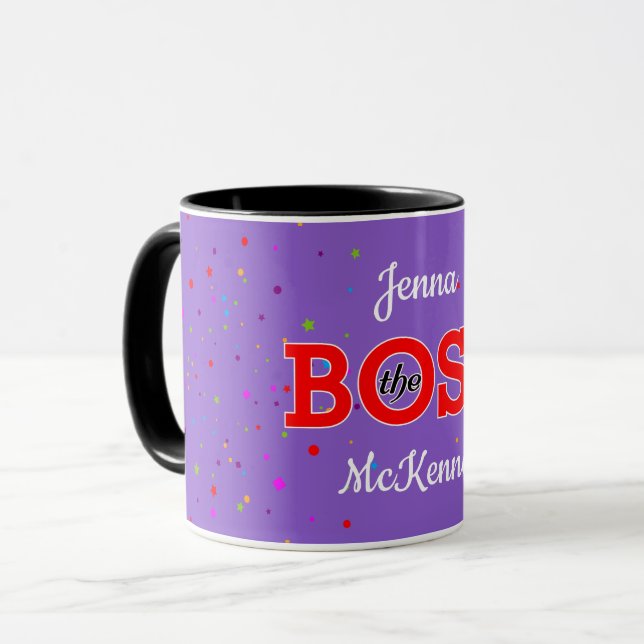 Festiv (Ihr Name) Der Boss Tasse (Vorderseite Links)