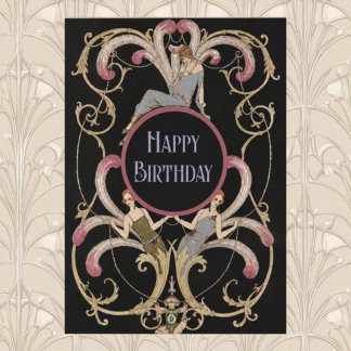Festival Art Deco Geburtstag Magnetkarte
