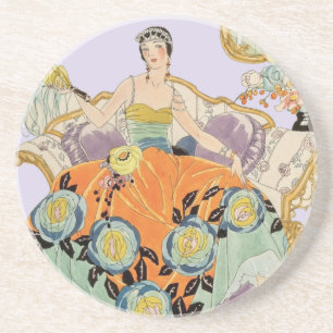 Festival Art Deco Lady Getränkeuntersetzer