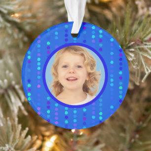 Festival Blue Frohe Weihnachts-Foto-Nachricht Ornament