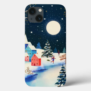 Festival Blue Winter Snow Village Case-Mate iPhone Hülle