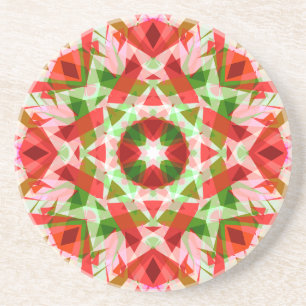 Festival Bright Red Merry Green Weihnachtsstar Getränkeuntersetzer