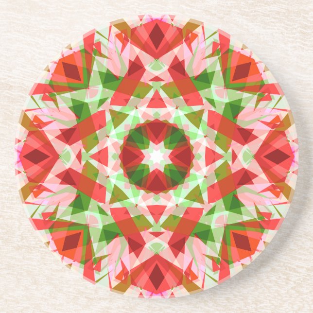 Festival Bright Red Merry Green Weihnachtsstar Getränkeuntersetzer (Vorne)