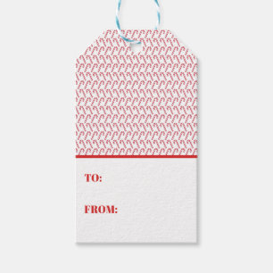 Festival Candy Cane Strip Christmas Red White Geschenkanhänger