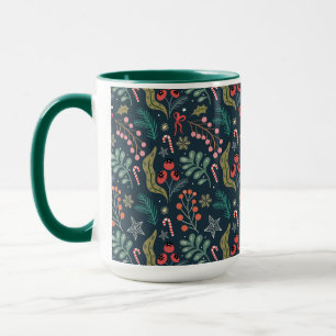 Festival Candy Cane und Holly Pattern Tasse