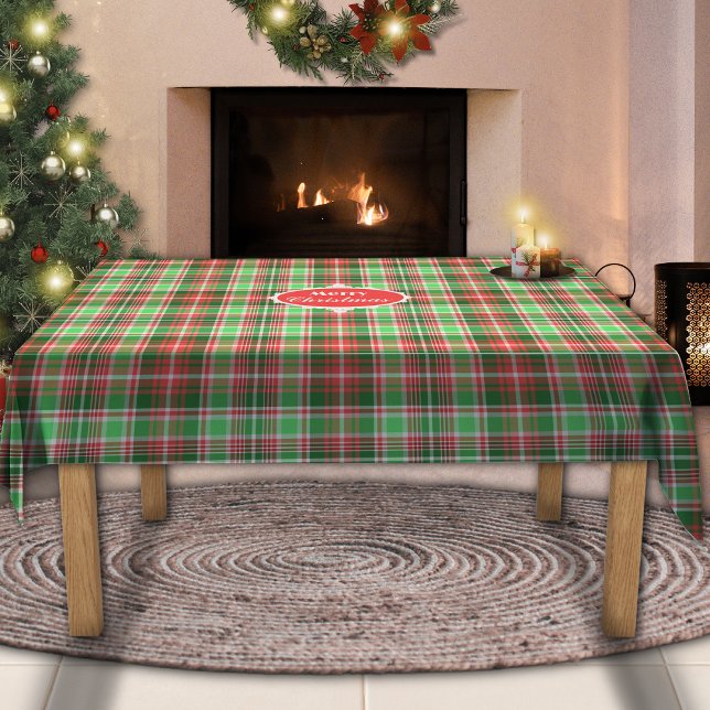 Festival Classic Red Green Frohe Weihnachten Karie Tischdecke (Von Creator hochgeladen)