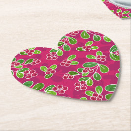 Festival Cranberry Foliage Muster, Fuchsia Untersetzer