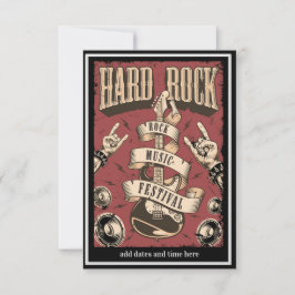 Festival der harten Rock-Musik Einladung zur Flach
