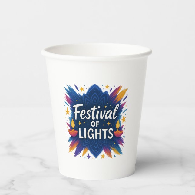 Festival der Lichter Diwali Feier Papier Becher (Vorderseite)