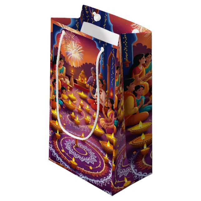 Festival der Lichter Kleine Geschenktüte (Vorderseite Schrägansicht)
