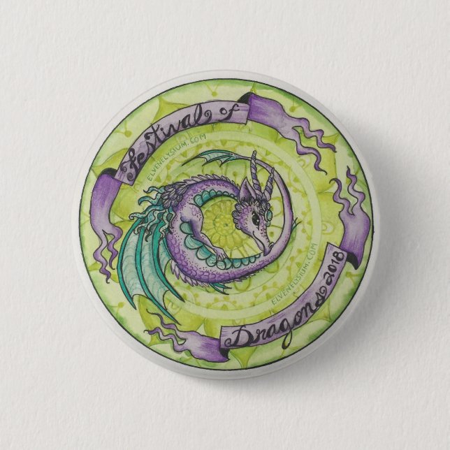 Festival des Drache-Knopfes Button (Vorderseite)