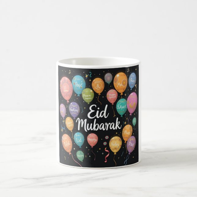 Festival Eid Mubarak Balloons Design Kaffeetasse (Mittel)
