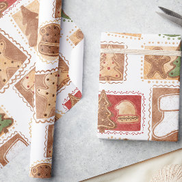 Festival Gingerbrot Postage Briefmarke Motif Geschenkpapier